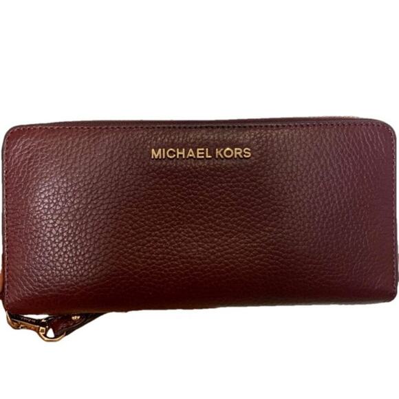 Michael Kors Burgundy Zip Around Wallet - Picture 1 of 8